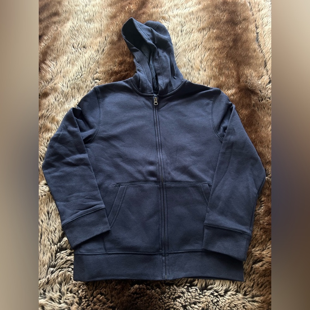 The Children’s Place Boys Dark Navy Zip-Up Hoodie – Size Large 10/12